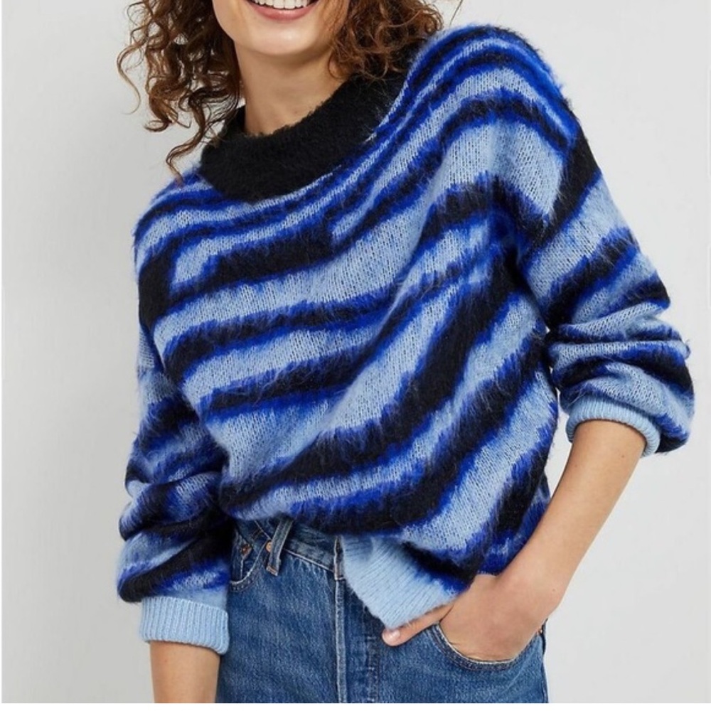 Anthropologie Salma Striped Eyelash Sweater